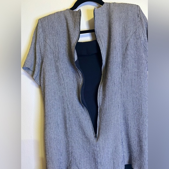 Michael Blake Vintage 14P Two-Piece Dress Jacket Set Navy & Gray Floral - Picture 6 of 11